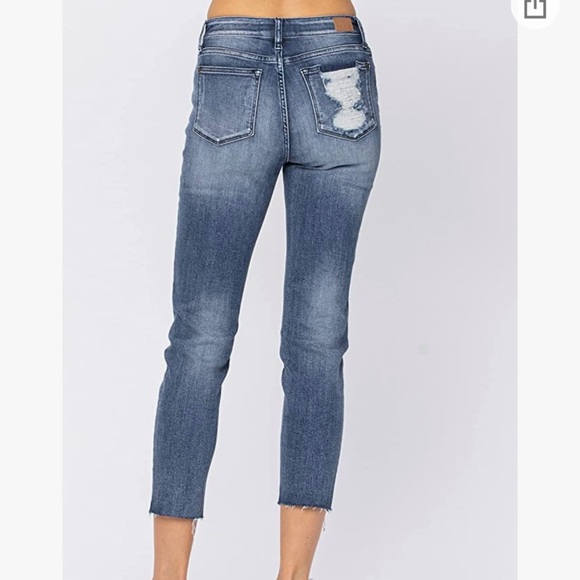 Judy Blue Raw Hem Relaxed Fit Jeans Sz 15/32 - Picture 9 of 11